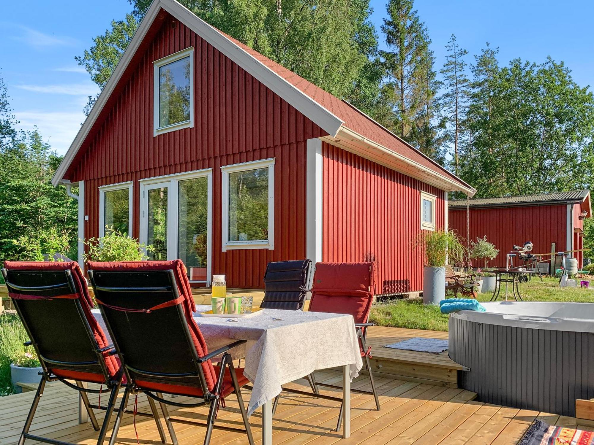 The Blomsholm Cabin - Load Your Electric Car สตรอมสตัด ภายนอก รูปภาพ